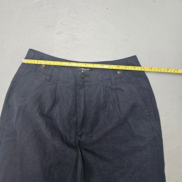 Madewell Palazzo Wide Legged Relaxed  Pants Lenin Blend True Navy Blue Sz 6 - Picture 14 of 16